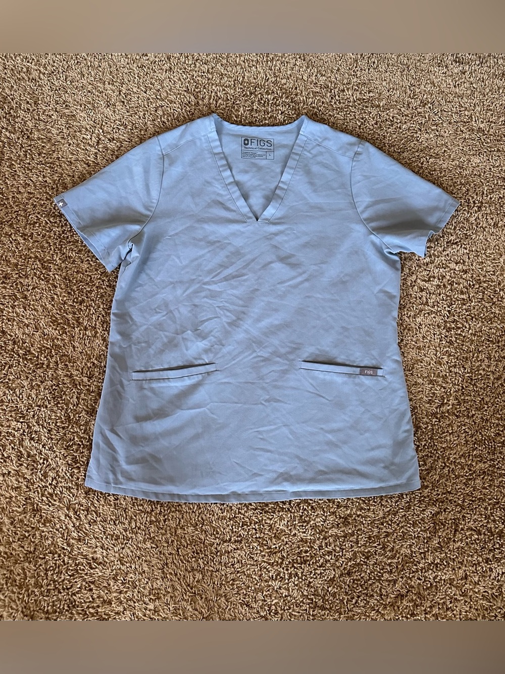 Figs Dusty Blue Top Large